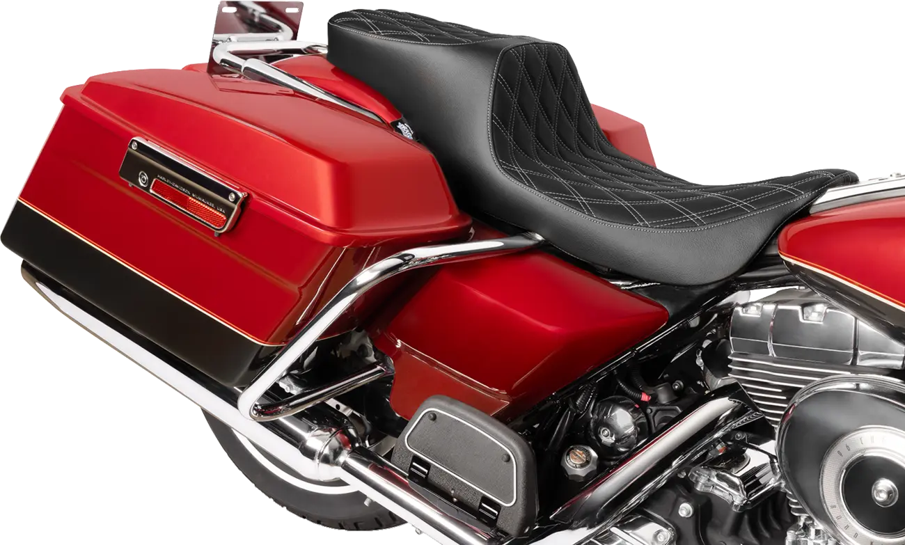Drag Specialties Performance Predator 2-up Seat - For Harley Davidson