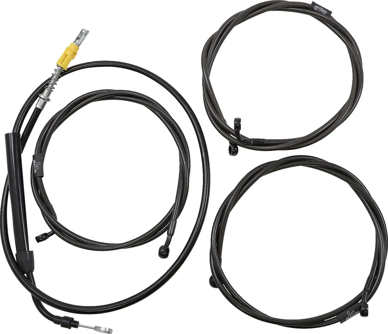 La Choppers Midnight Braided Handlebar Cable/Brake Line Kit
