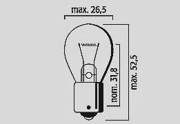 Flosser BAU15s Incandescent Bulb - 12V 21W - Clear - 10 stk - 6678