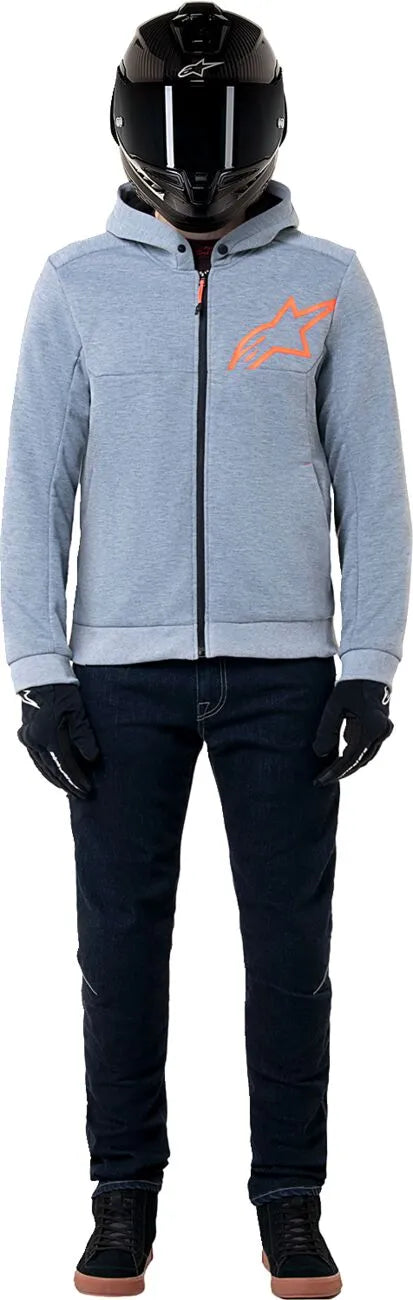 Alpinestars Chrome V2 Sport Hoodie - Heather Gray/Red Fluo