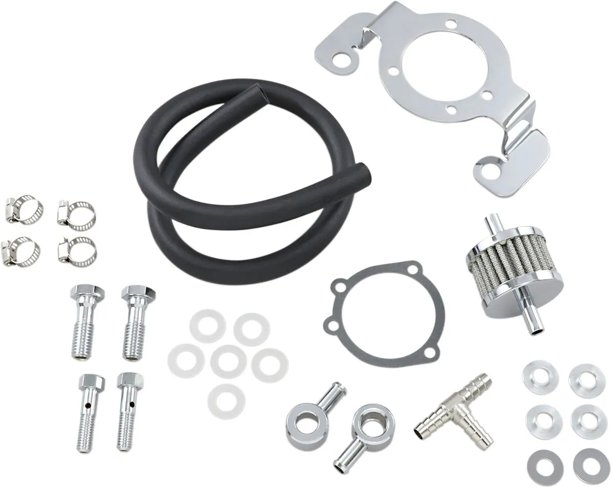 Drag Specialties Breather Support Black/Chrome for H-D EG 93-13
