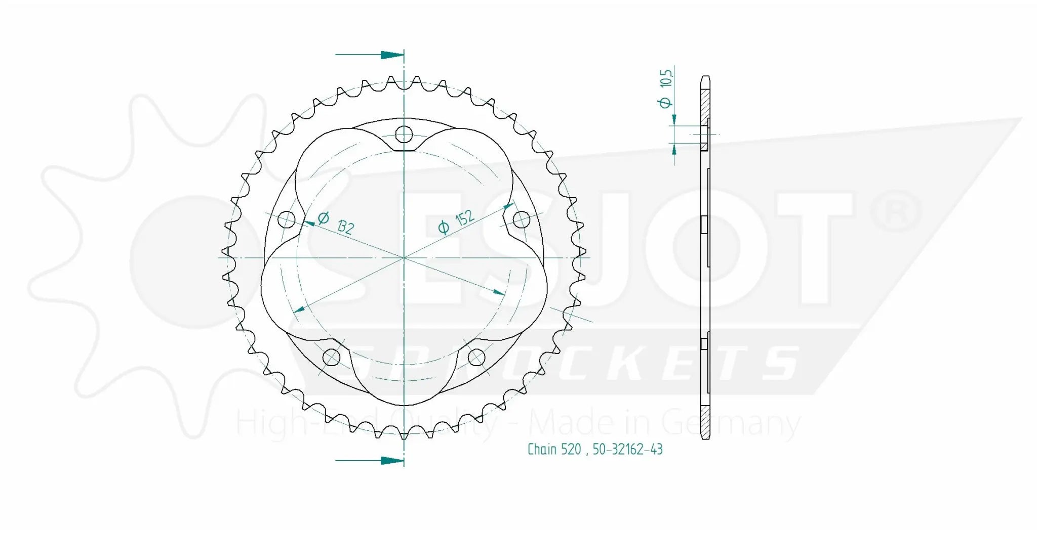 Esjot 520 Rear Sprocket - High-performance Steel