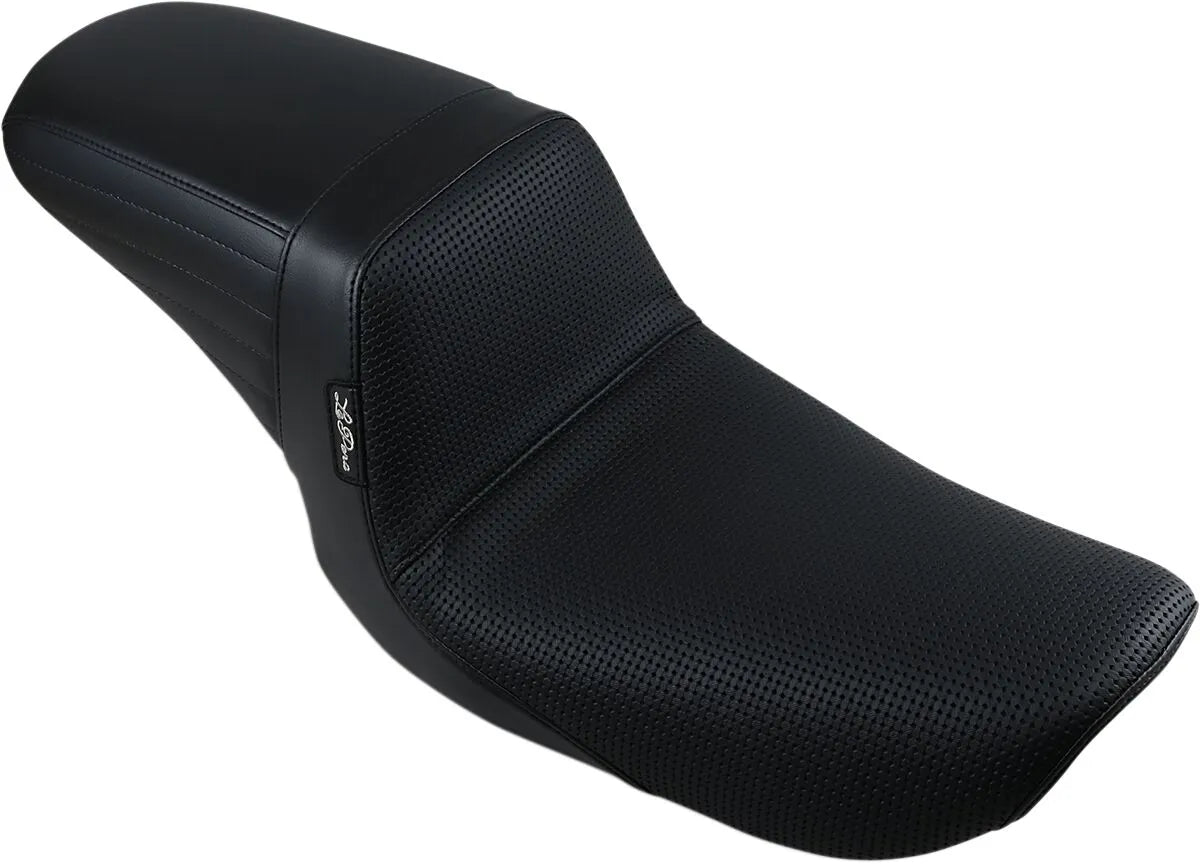 Le Pera Kickflip Seat - Black Basketweave Vinyl - For Harley Davidson