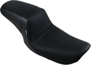 Le Pera Kickflip Seat - Black Basketweave Vinyl - For Harley Davidson