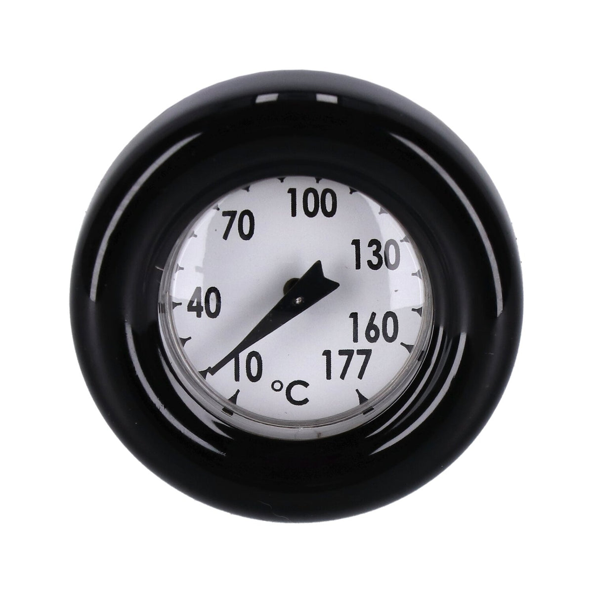 MCS Oil tank dipstick with temperature gauge - Black w/white face