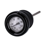 MCS Oil tank dipstick with temperature gauge - Black w/white face