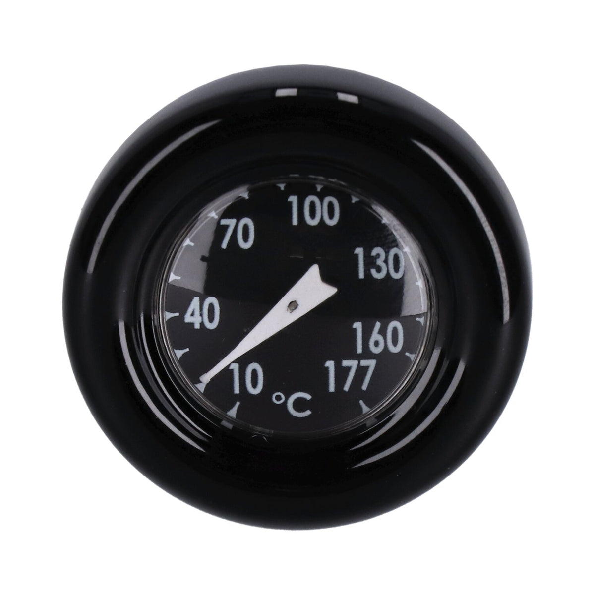 MCS Oil tank dipstick with temperature gauge - Black w/black face