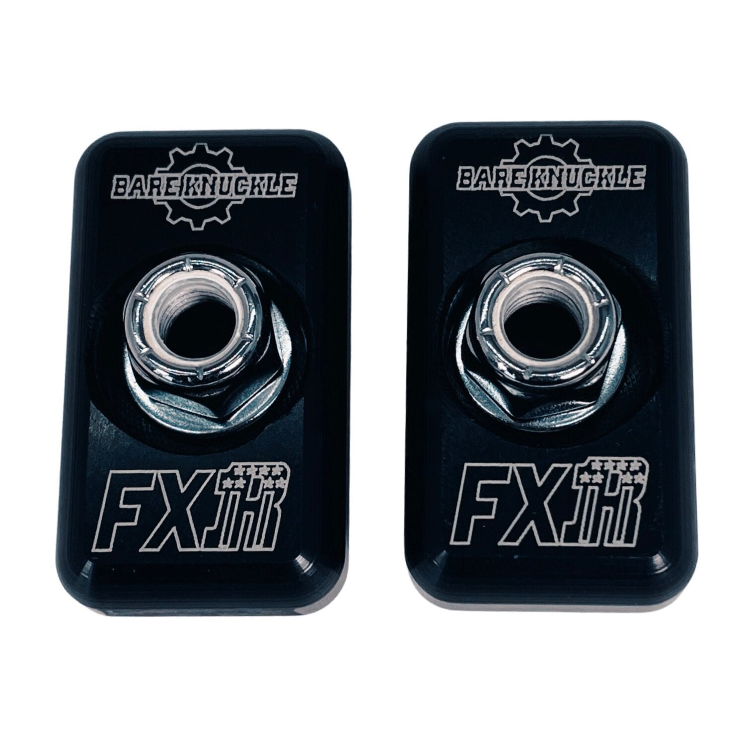 Bare Knuckle Performance axle adjuster plate kit - FXR logo