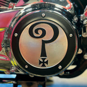 Indian Larry Motorcycles Indian Larry 'Question Mark' derby cover - Matte black/clear