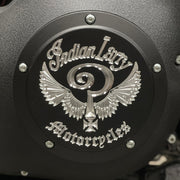 Indian Larry Motorcycles Indian Larry 'Indian Larry' logo derby cover - Matte black