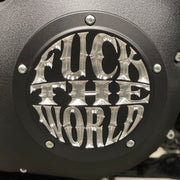 Indian Larry Motorcycles Indian Larry 'FTW' derby cover - Matte black/clear