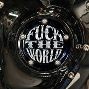 Indian Larry Motorcycles Indian Larry 'FTW' logo 5-hole point cover - Gloss black