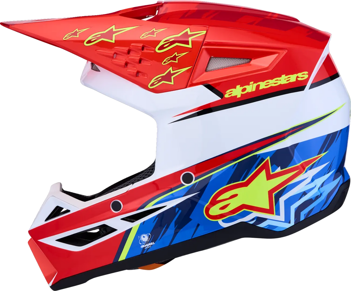Alpinestars SM3 Falcon Youth Helmet Red/White/Blue Yellow