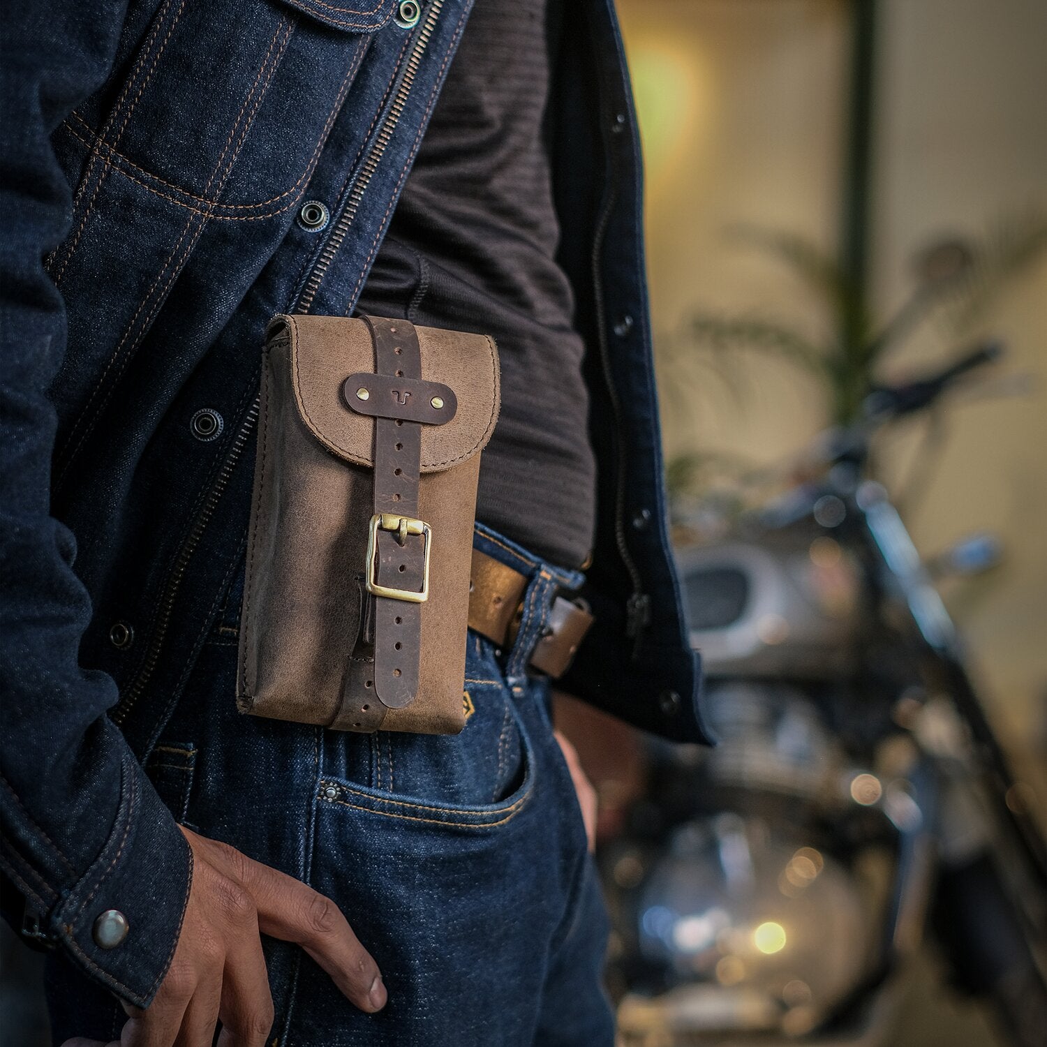 Trip Machine Moto Exclusive Utility Pouch - Tobacco Brown