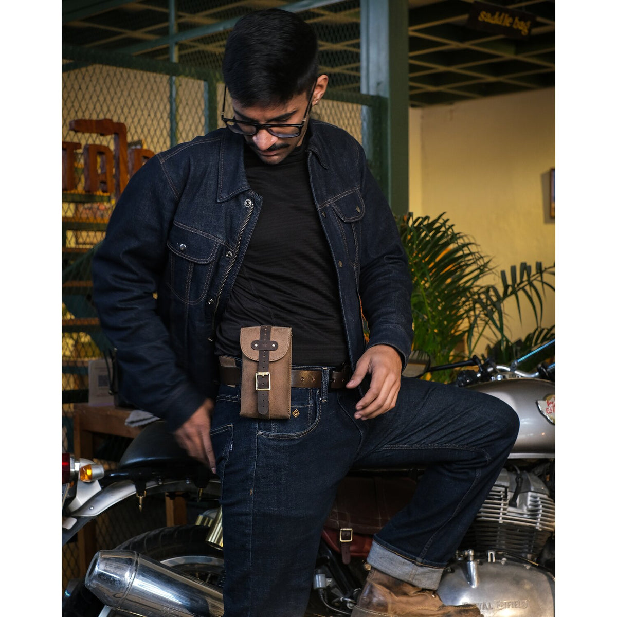 Trip Machine Moto Exclusive Utility Pouch - Tobacco Brown