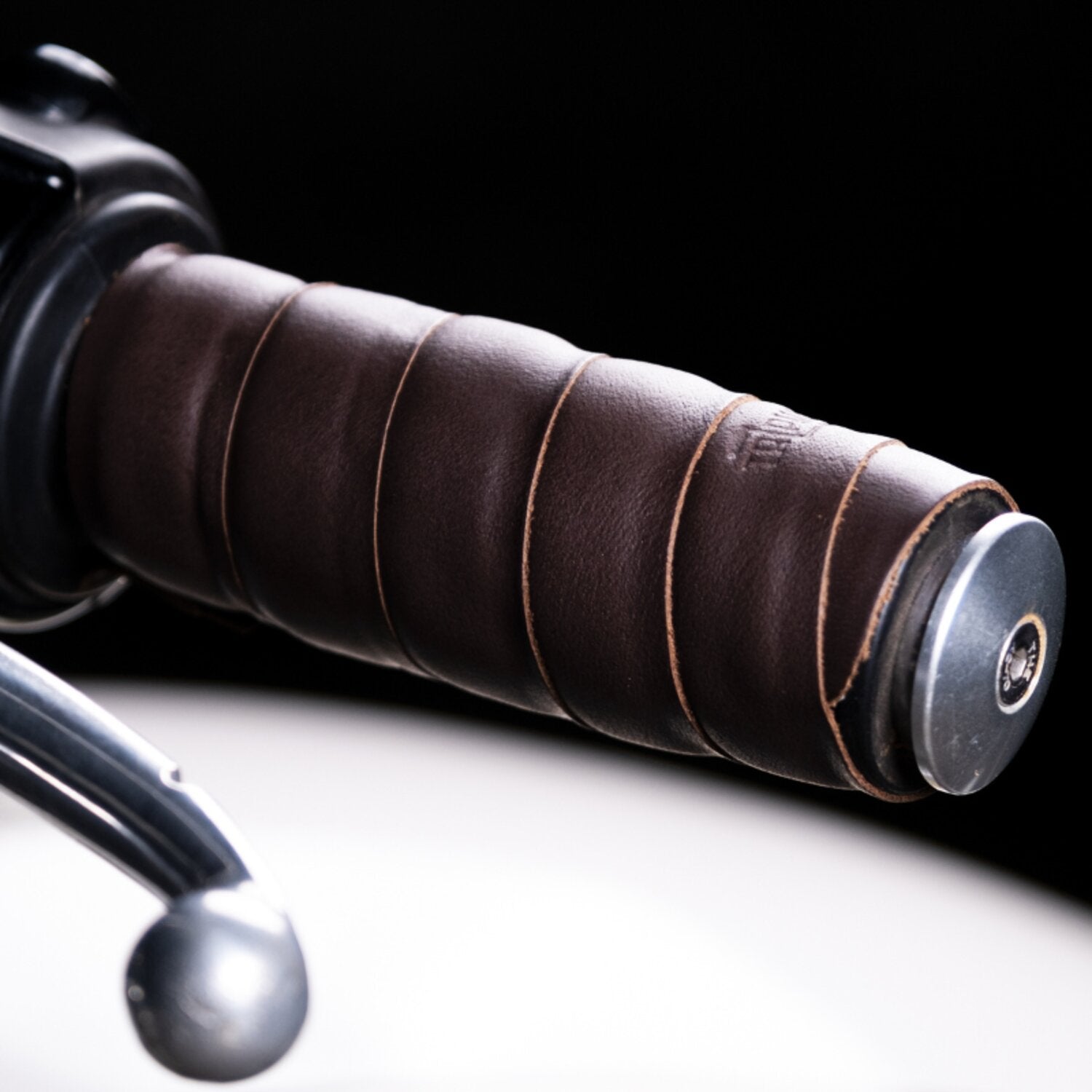 Trip Machine leather handlebar grip wraps - Dark Brown Caffe