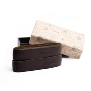 Trip Machine leather handlebar grip wraps - Dark Brown Caffe