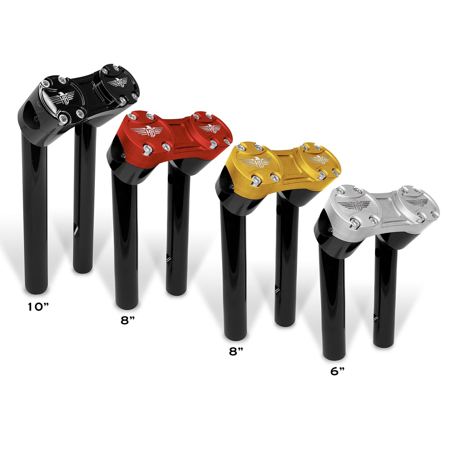 HeinzBikes Clubstyle pullback risers 6" - Black/Silver