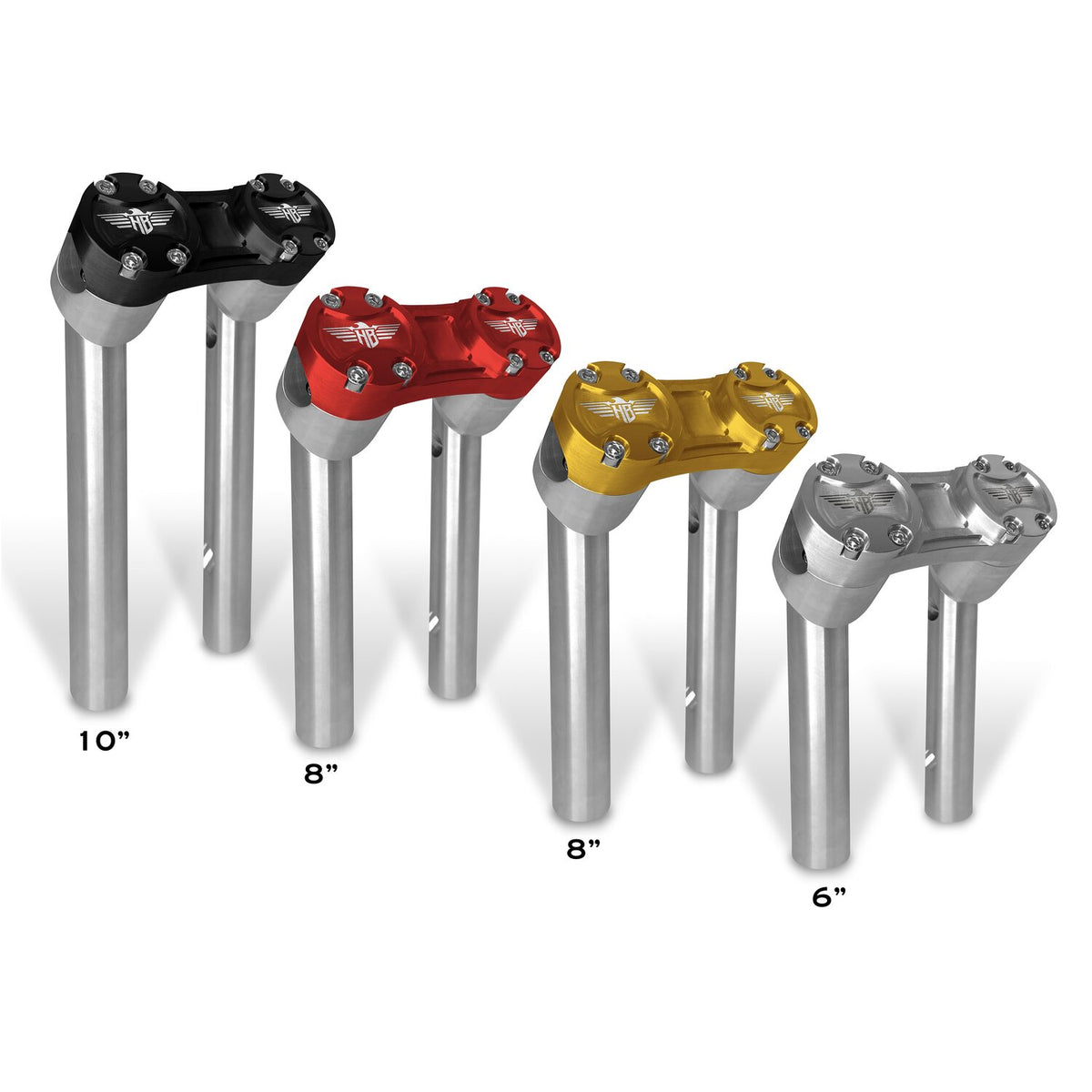 HeinzBikes Clubstyle pullback risers 6" - Silver/Black