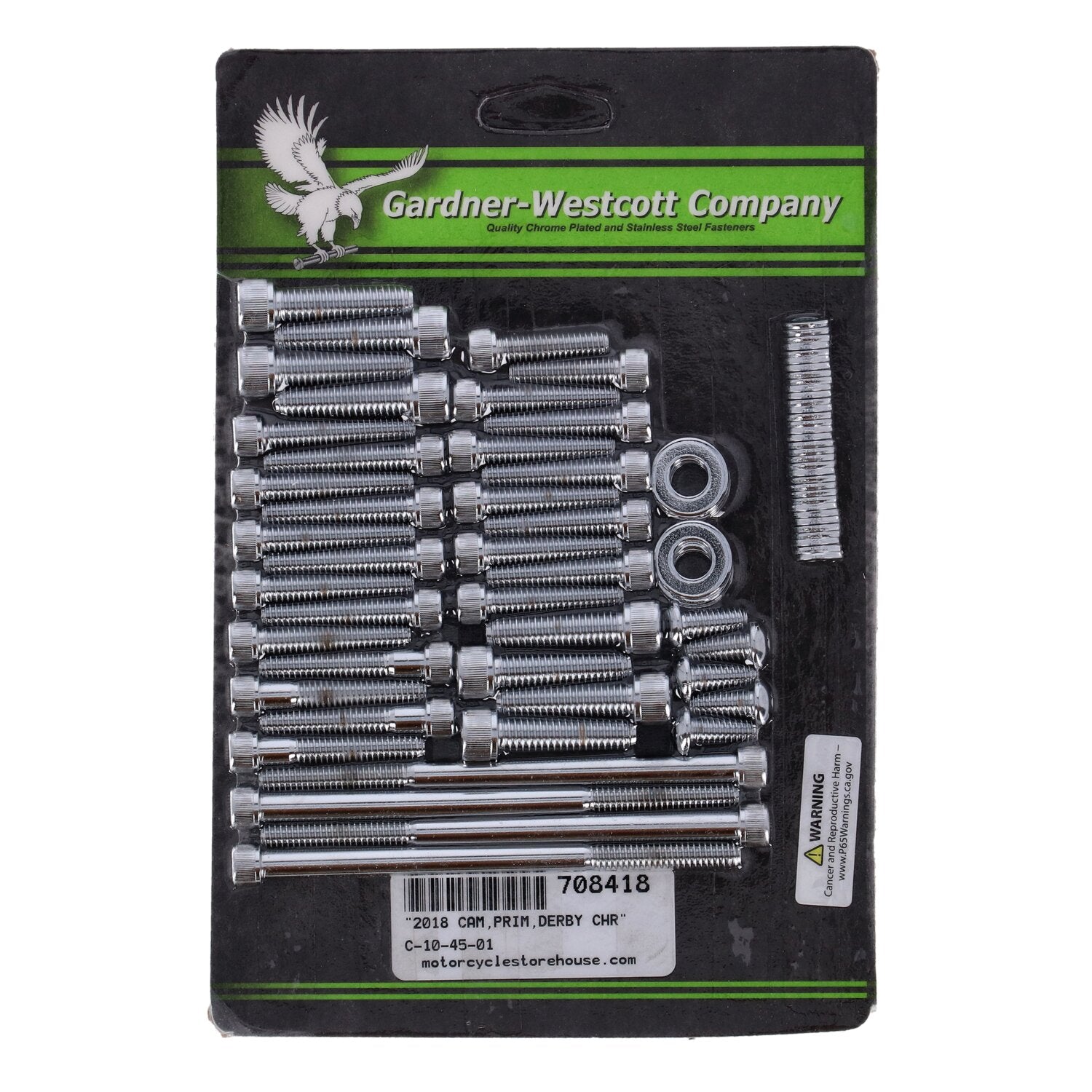 Gardner-Westcott cam/transm./primary side cover mount kit - Chrome Allen
