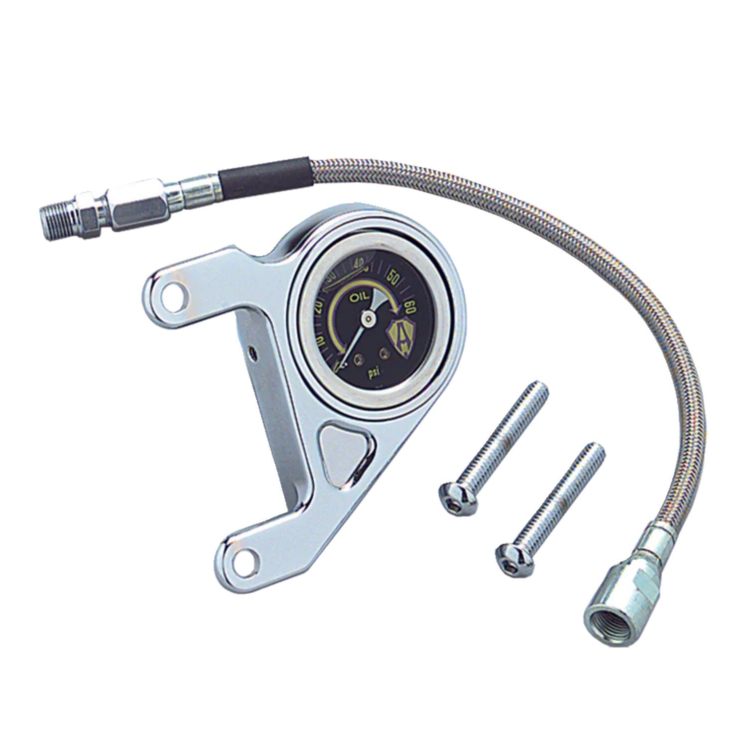 Arlen Ness oil pressure gauge kit - Smooth - Shield logo
