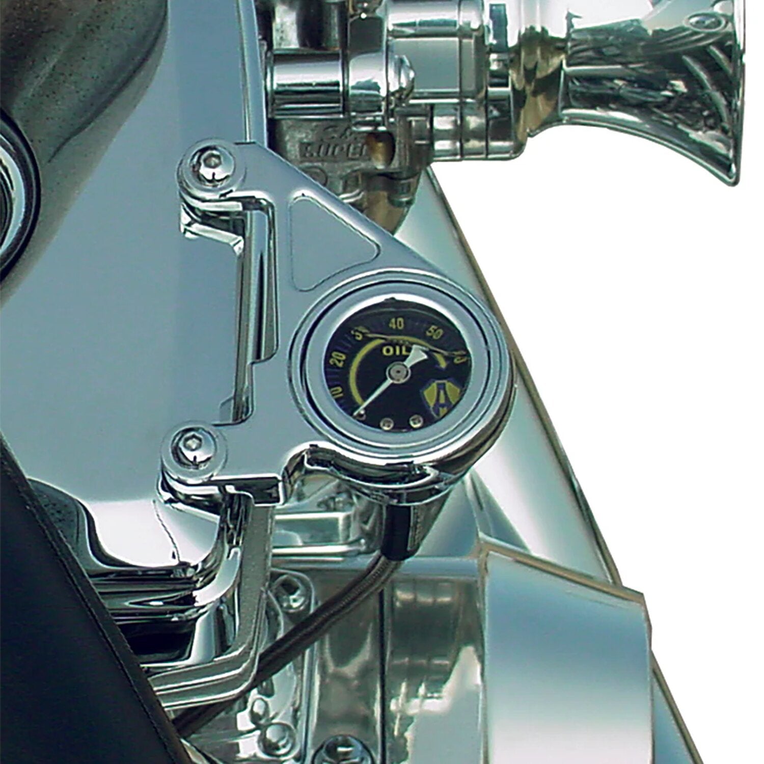 Arlen Ness oil pressure gauge kit - Smooth - Shield logo
