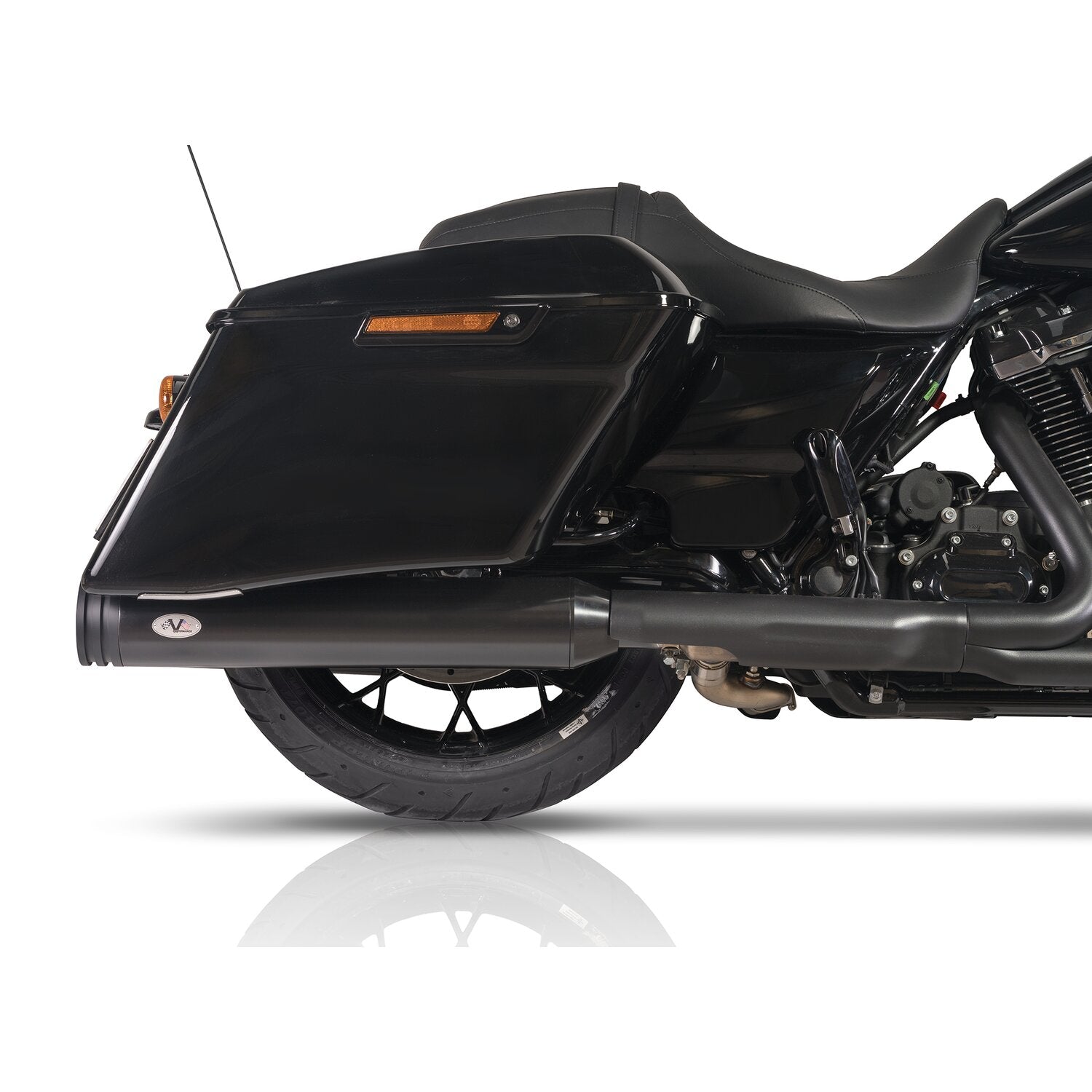 V Performance 114mm Double Ring slip-on mufflers - Black Cer