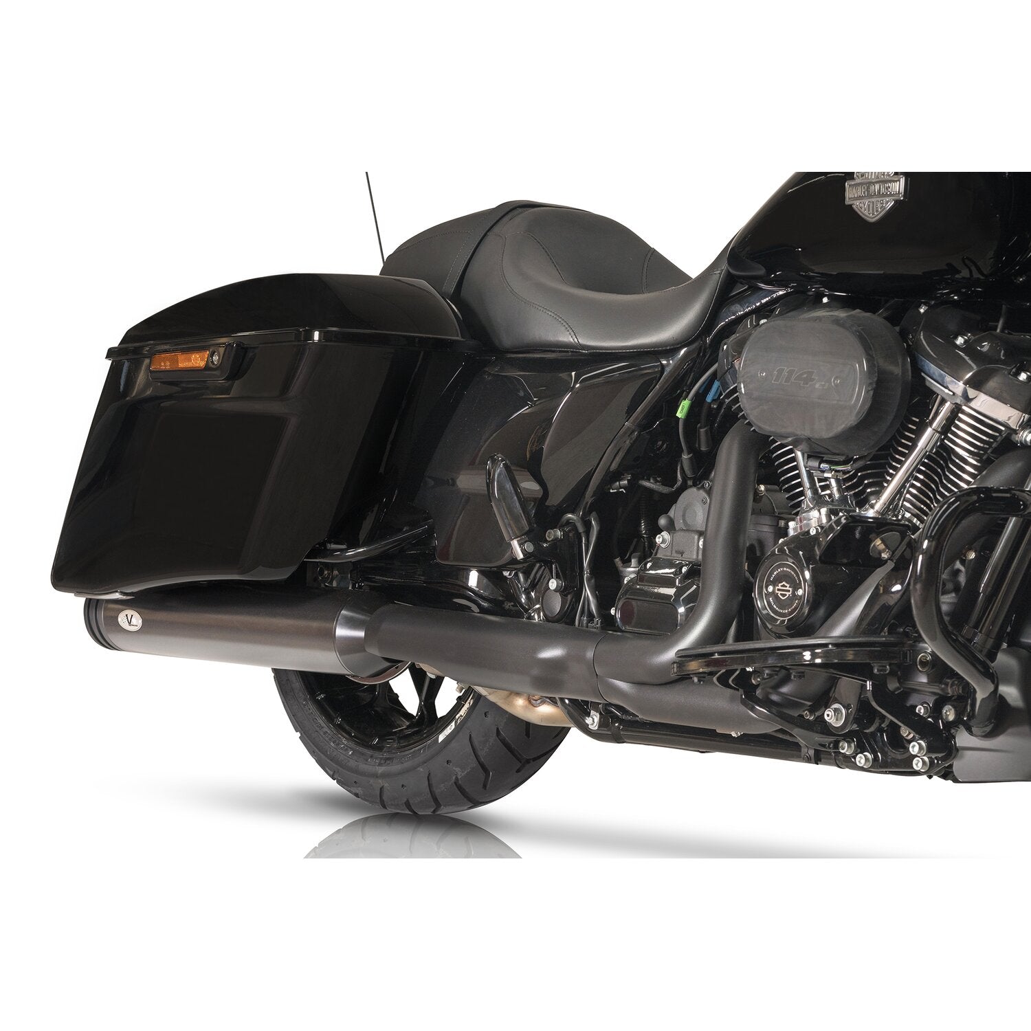 V Performance 114mm Double Ring slip-on mufflers - Black Cer