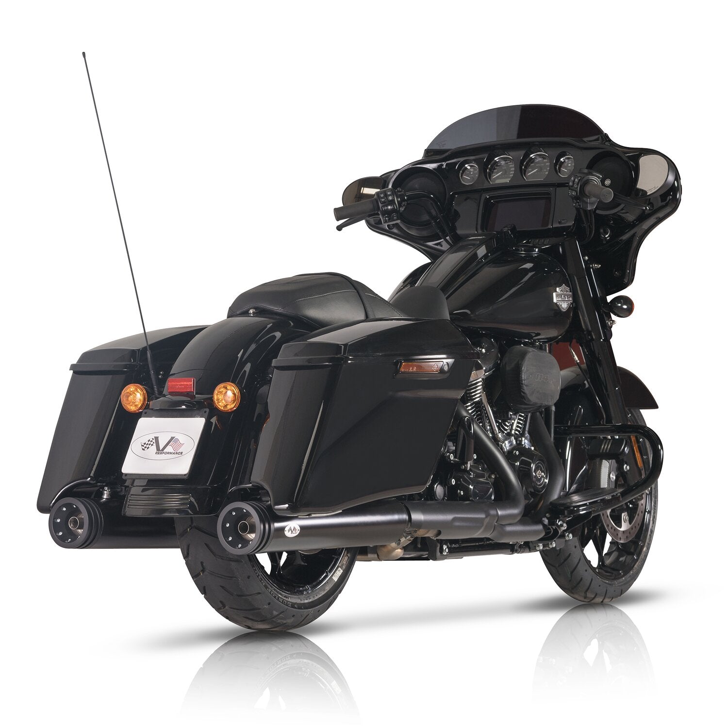 V Performance 114mm Double Ring slip-on mufflers - Black Cer