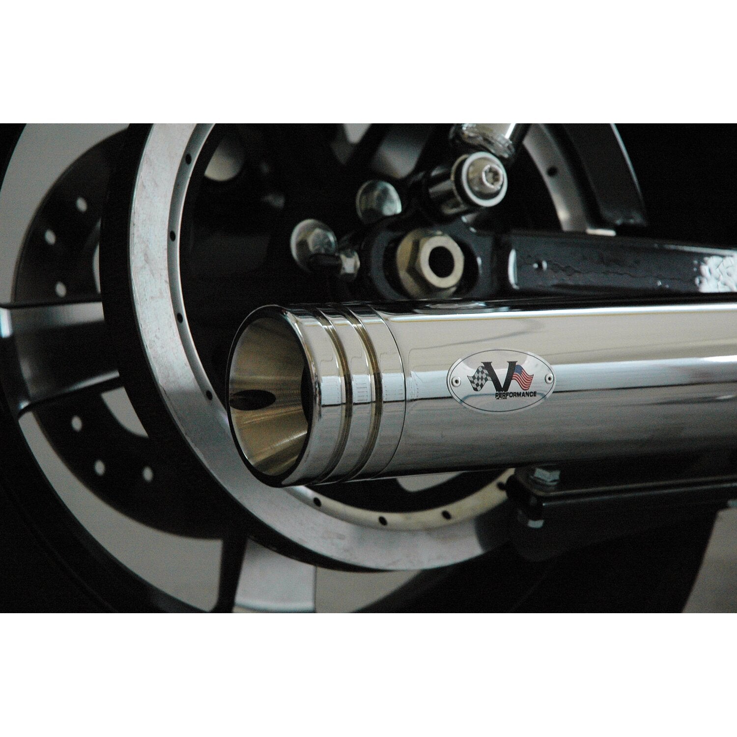 V Performance 80mm Double Ring slip-on mufflers - Chrome