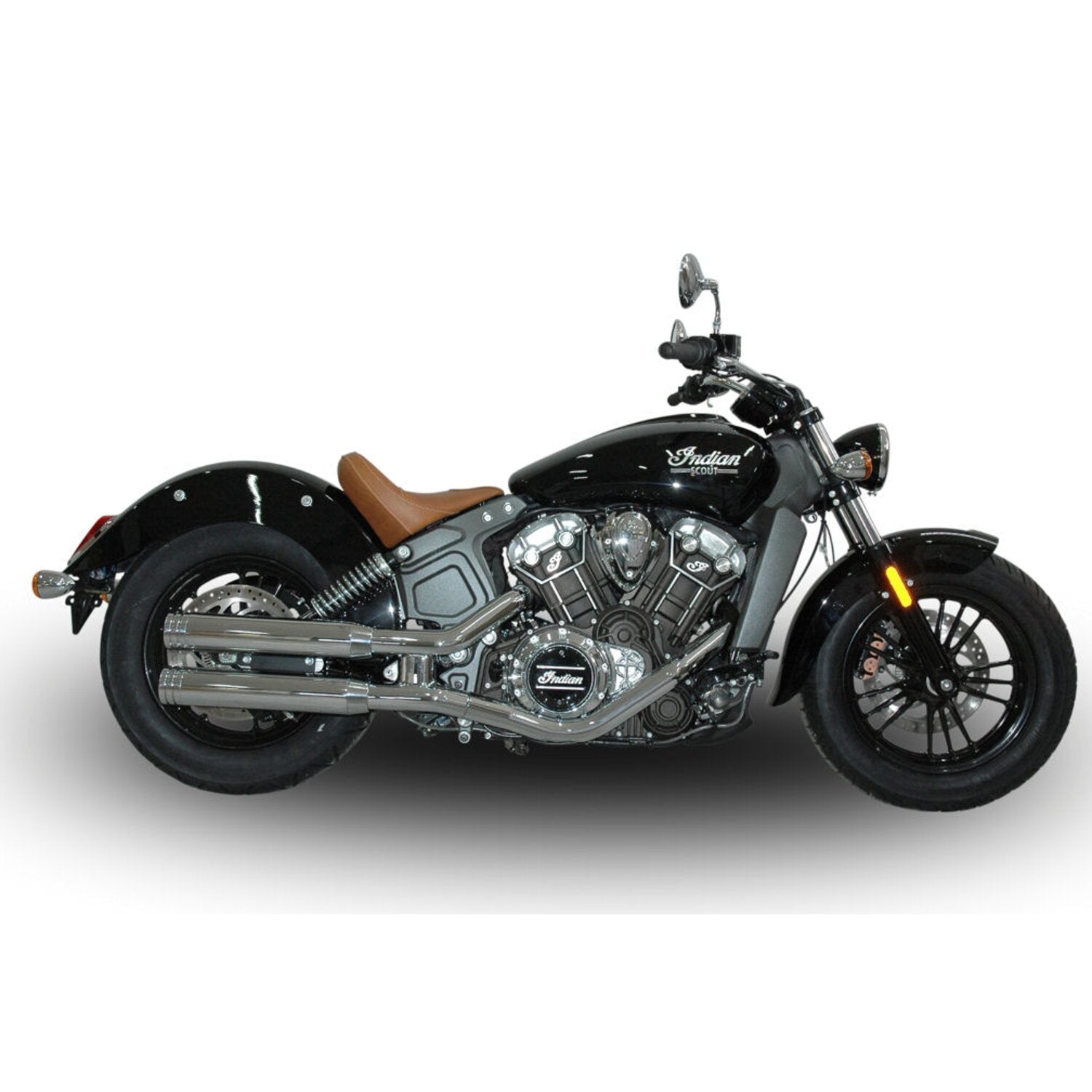 V Performance Double Ring 80mm slip-on muffler set - Chrome