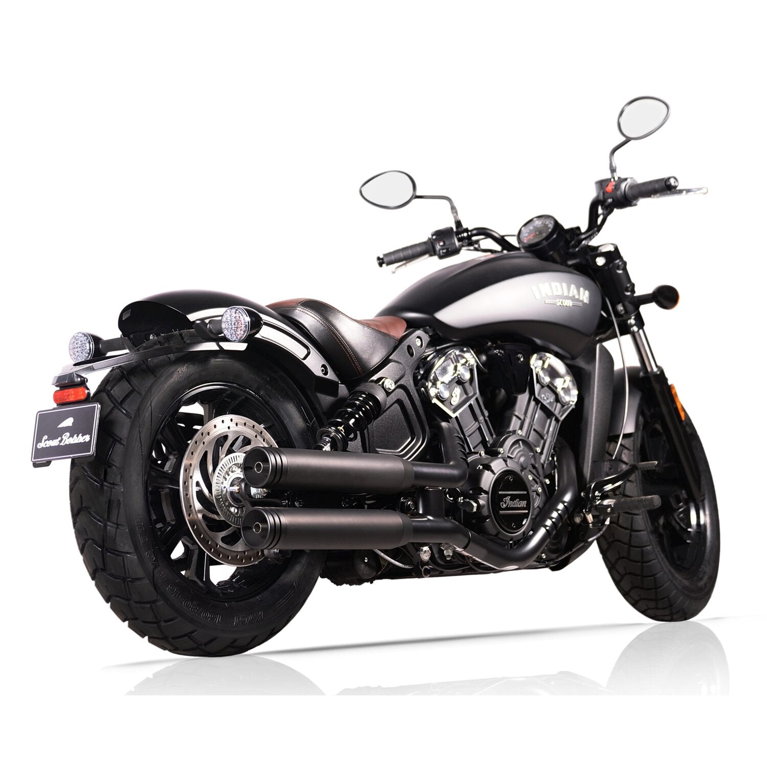 V Performance Double Ring 80mm slip-on muffler set - Black