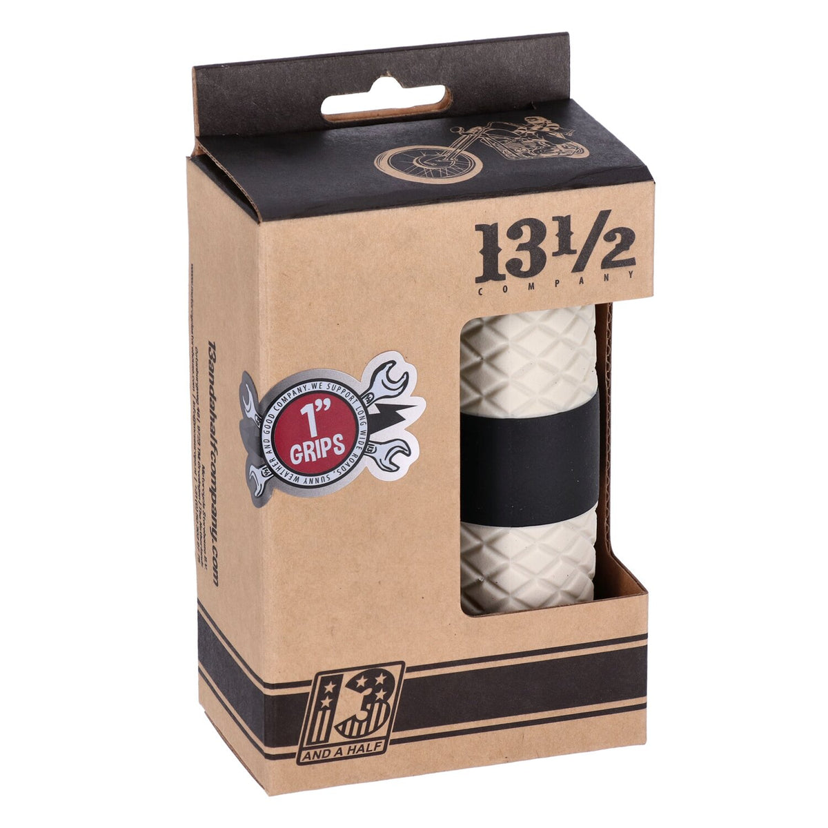 13 and a half company 13 1/2 Outlaw grips black/white 1"