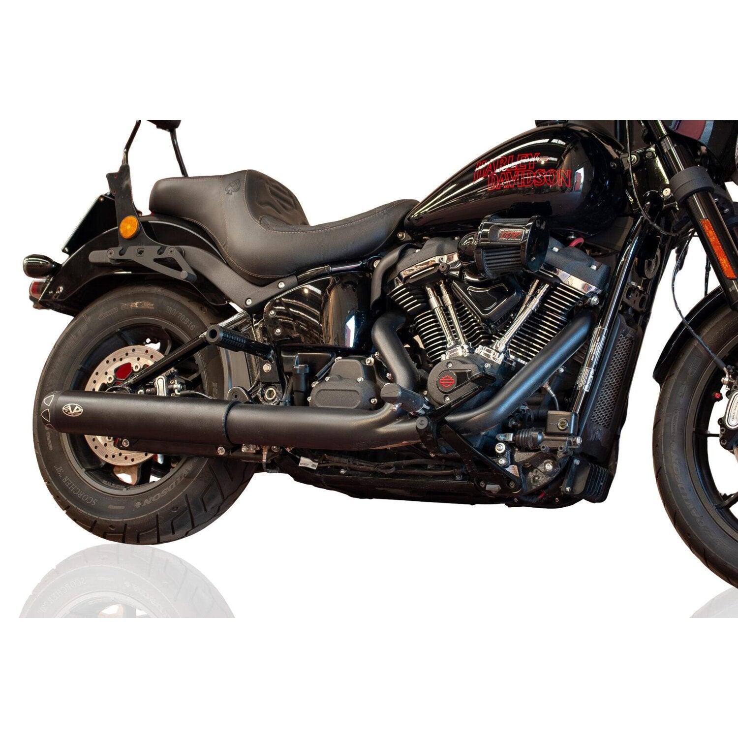 V performance 2-1 slip-on muffler - Rebel series - Black