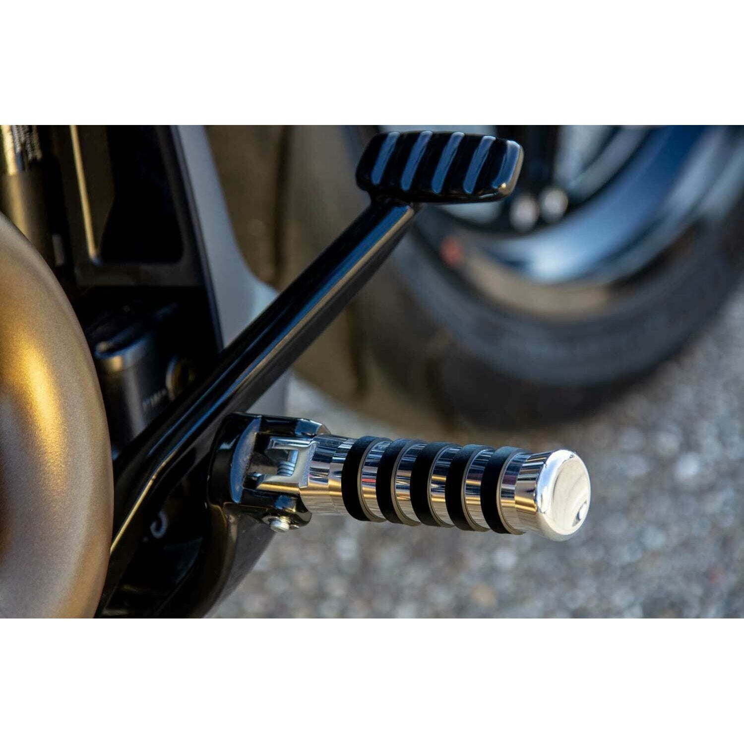 Rick's Motorcycles rider foot pegs O-ring style - Polished
