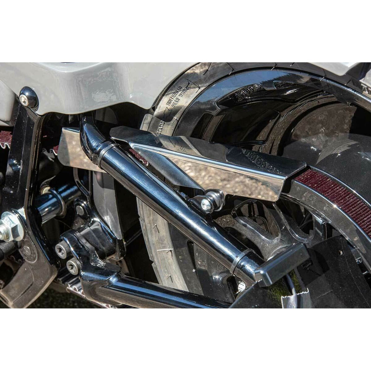 Rick's Motorcycles belt guard no-cut out - Polished