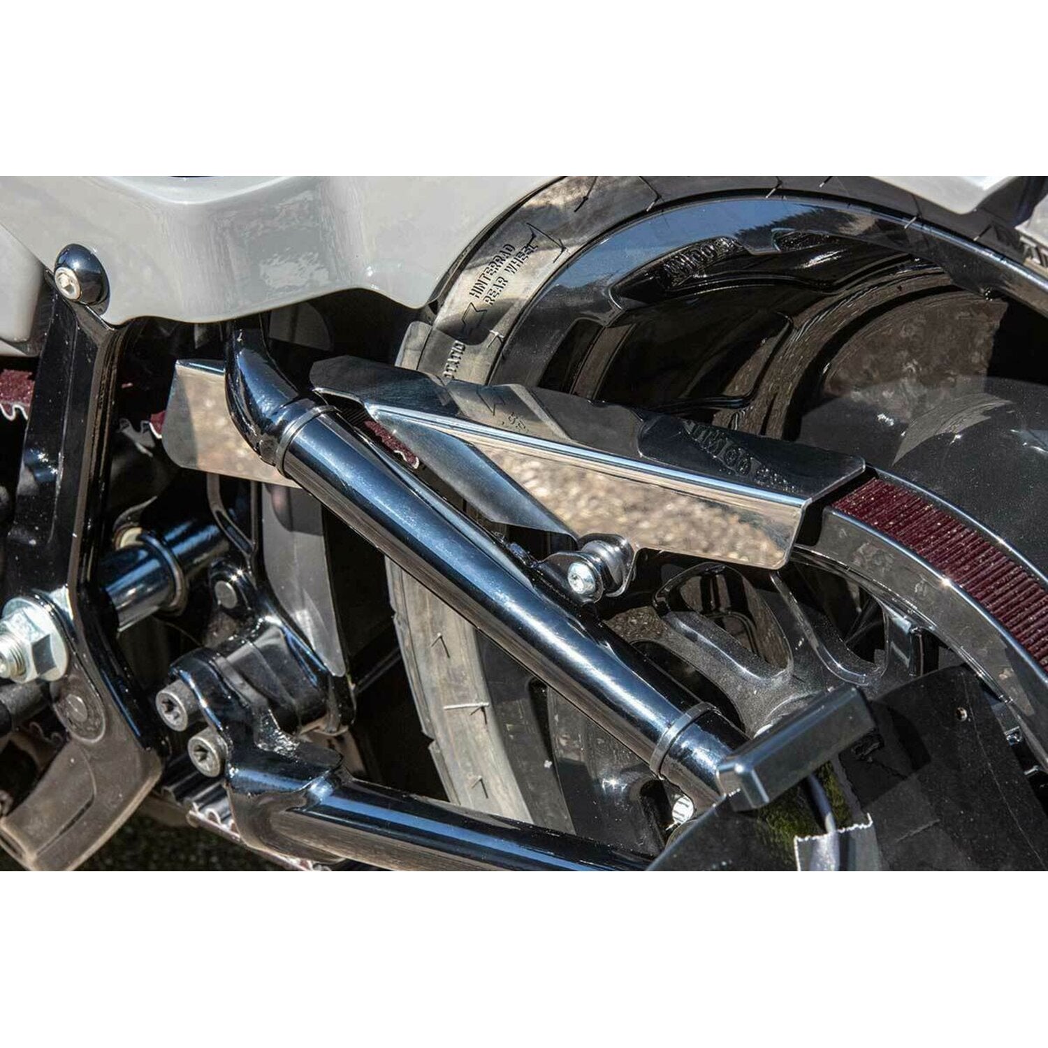 Rick's Motorcycles belt guard no-cut out - Polished