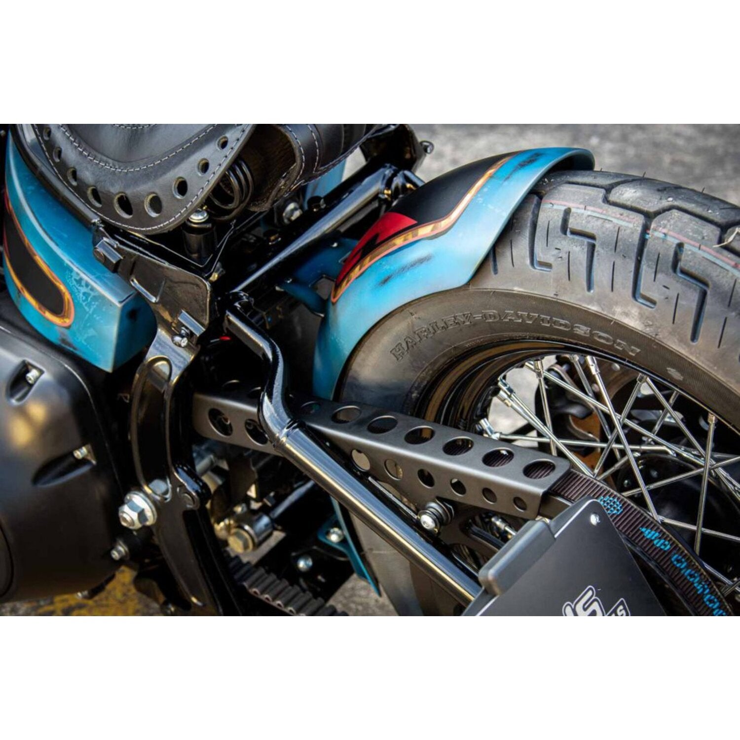 Rick's Motorcycles belt guard Round holes - Polished