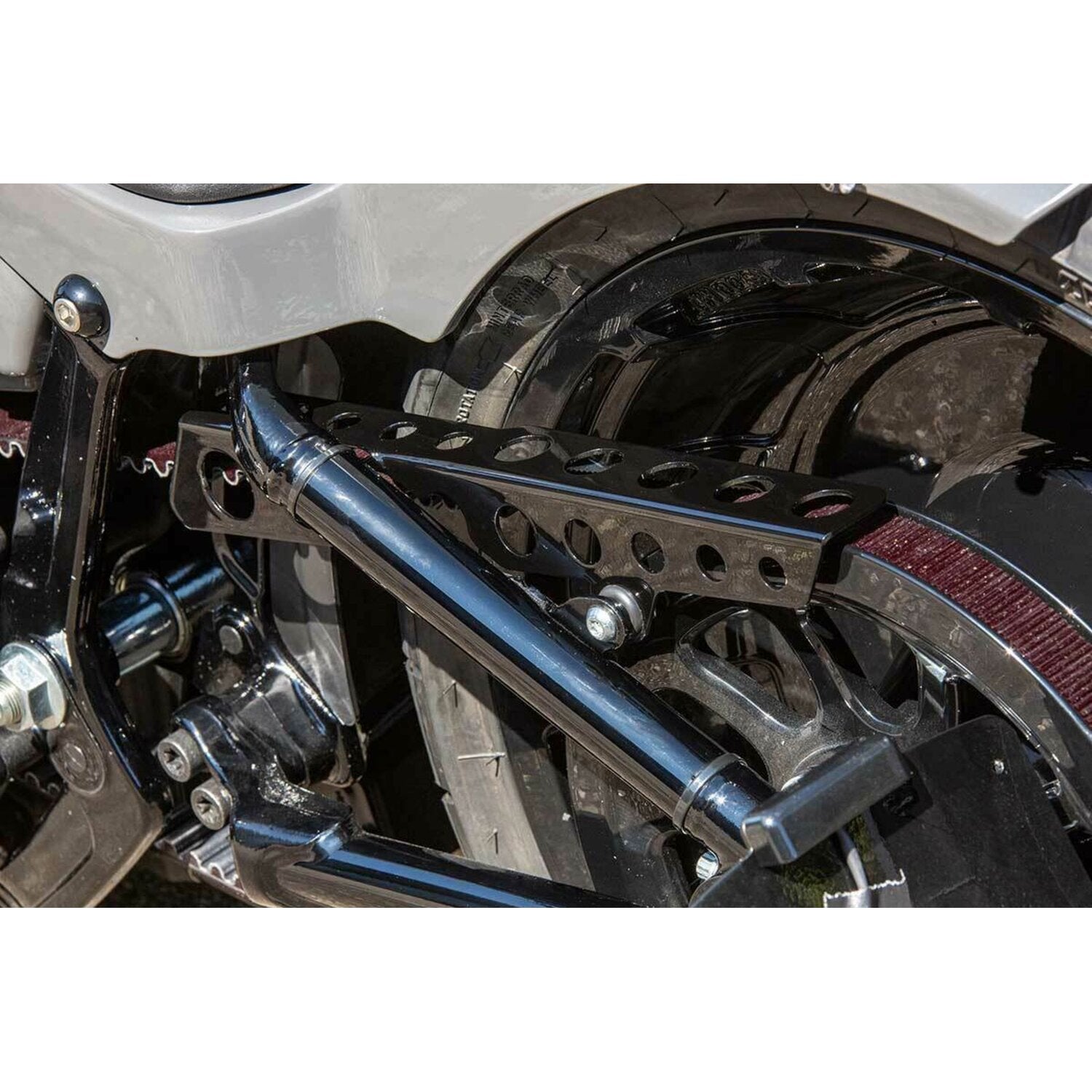 Rick's Motorcycles belt guard Round holes - Gloss black