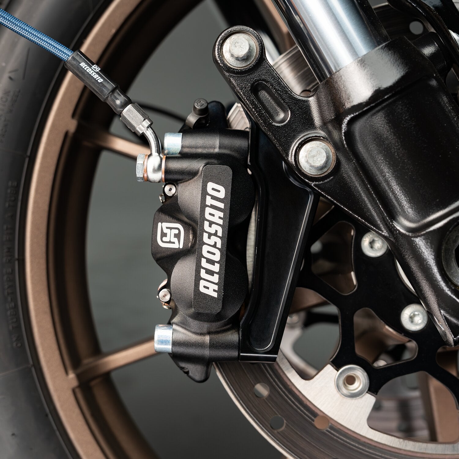 Accossato 108mm Monoblock radial brake caliper left - Black