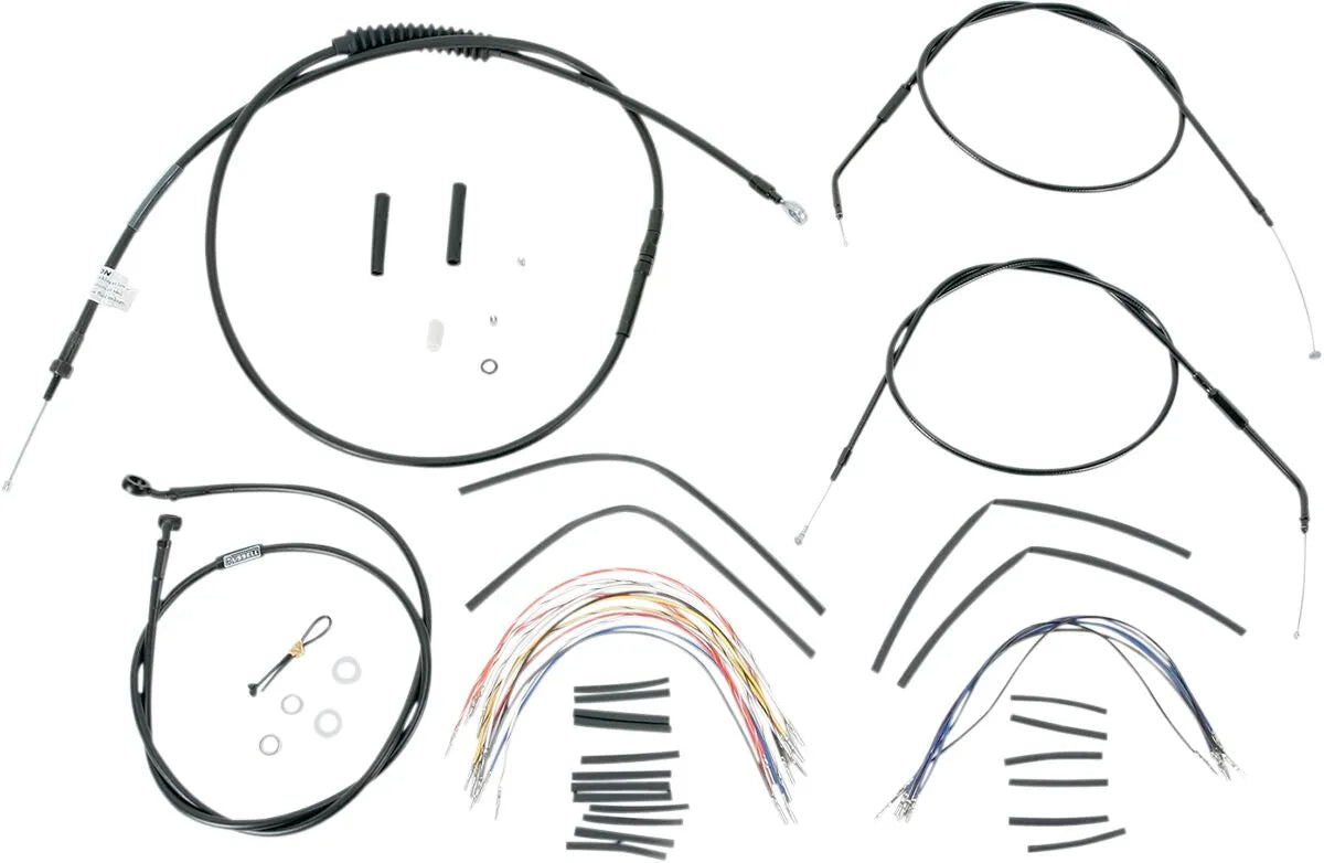 BURLY BRAND Black Vinyl Cable/Line Kit for 12" Ape Hangers