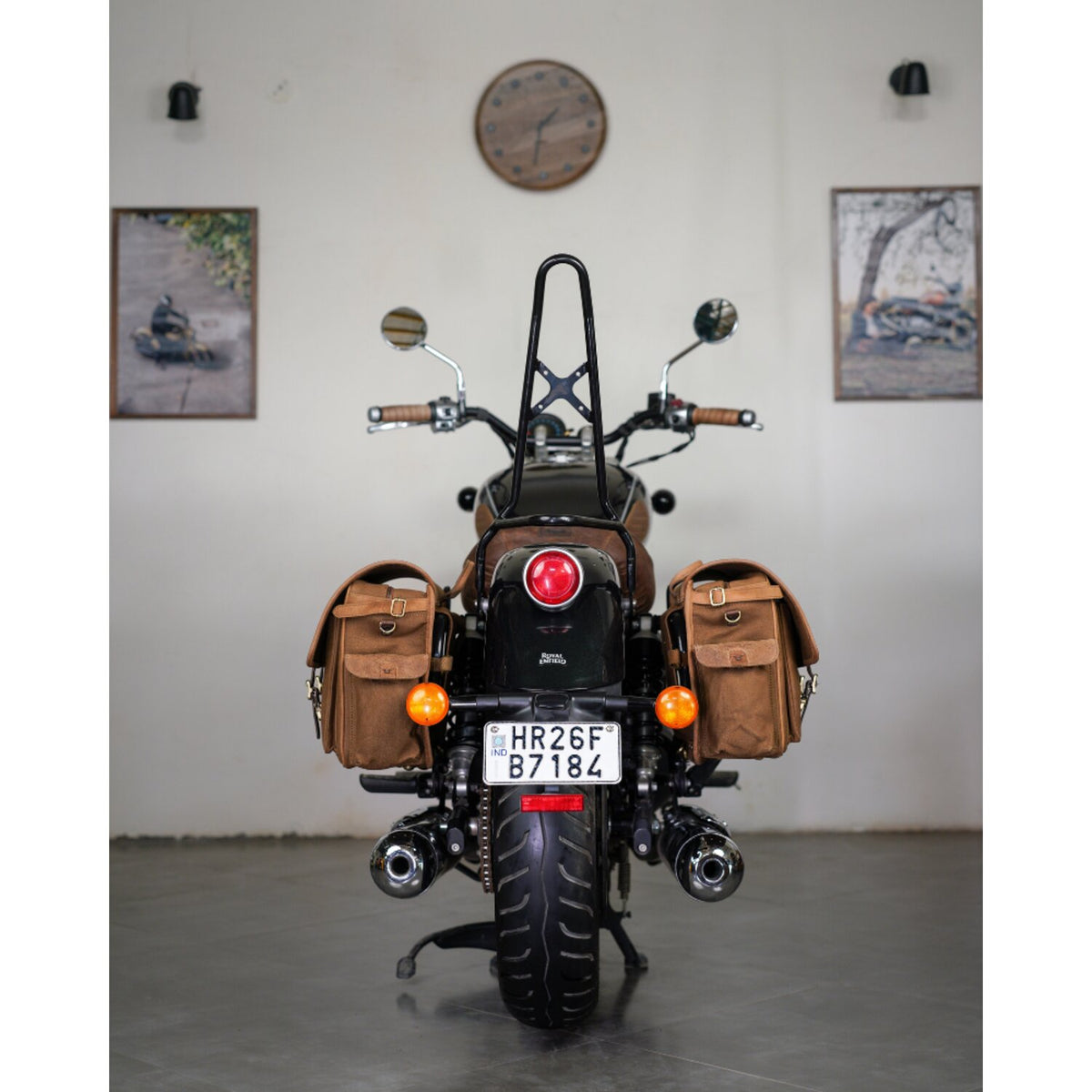 Trip Machine Expedition Saddlebag Pair brown and tobacco