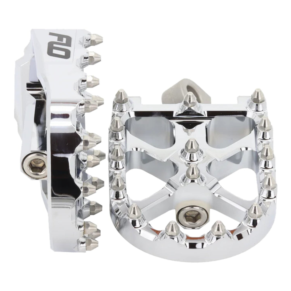 Flo Motorsports V3 MX foot peg set - Chrome