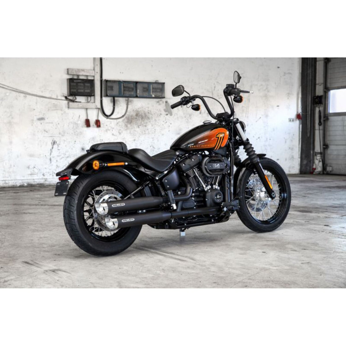 Miller Exhaust Miller Destiny Slip-Ons black End cap SlashCut polished