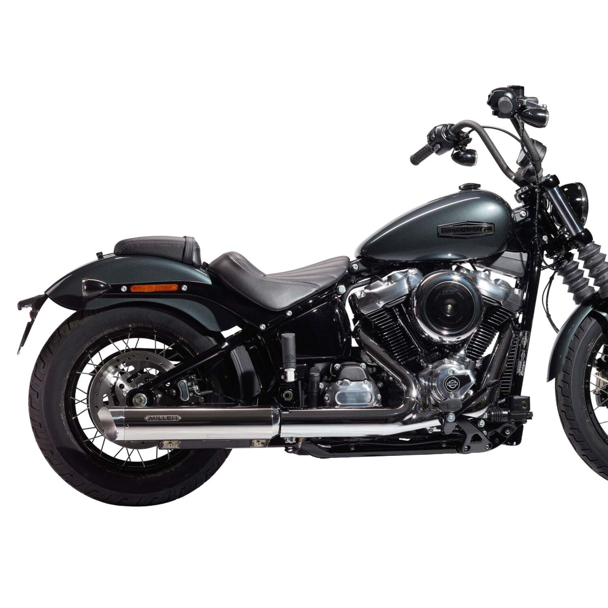 Miller Exhaust Miller Liberty Slip-On polished End cap SlashCut polished