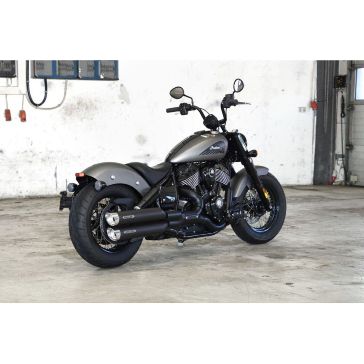 Miller Exhaust Miller Omaha II Slip-Ons black End cap SlashCut polished