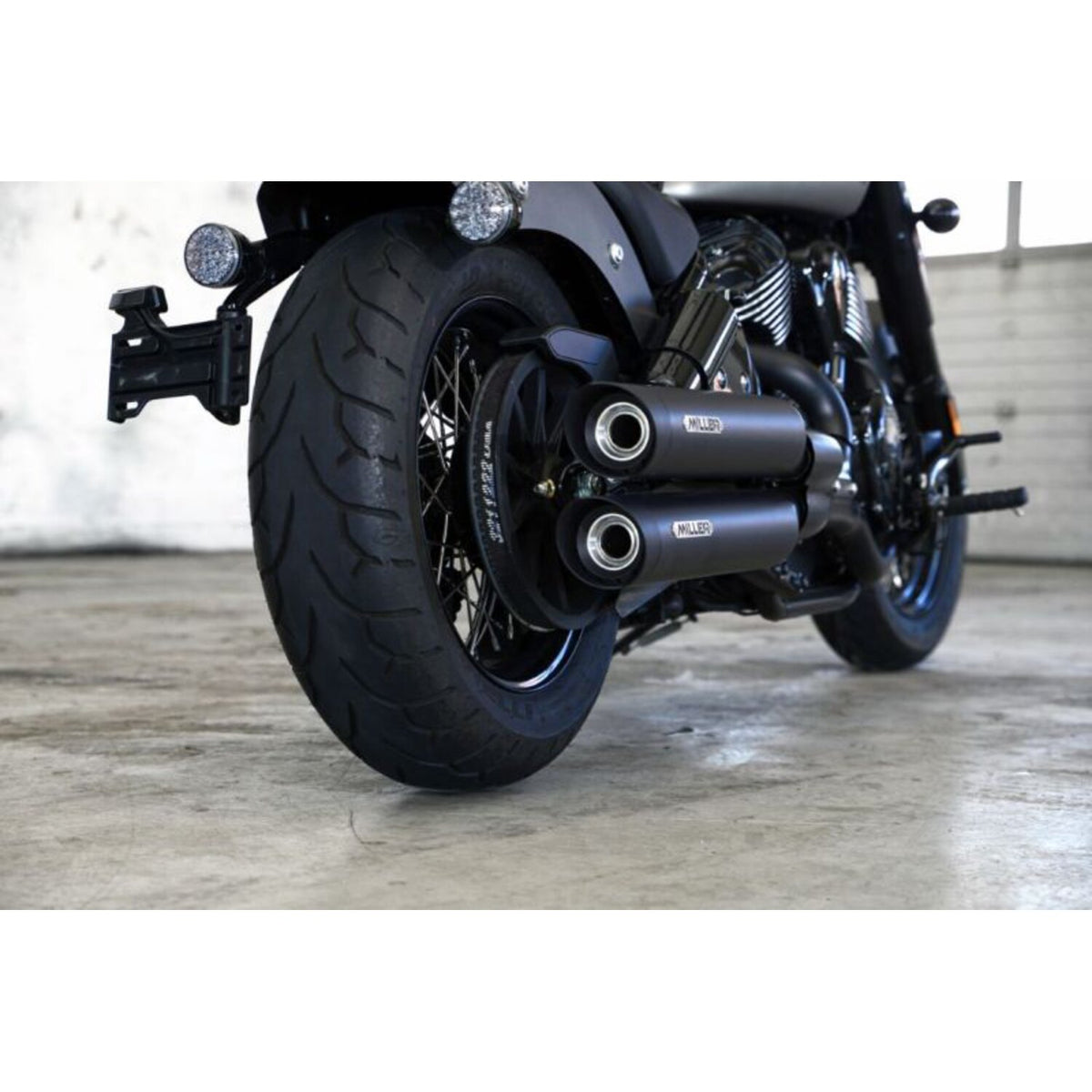 Miller Exhaust Miller Omaha II Slip-Ons black End cap SlashCut black