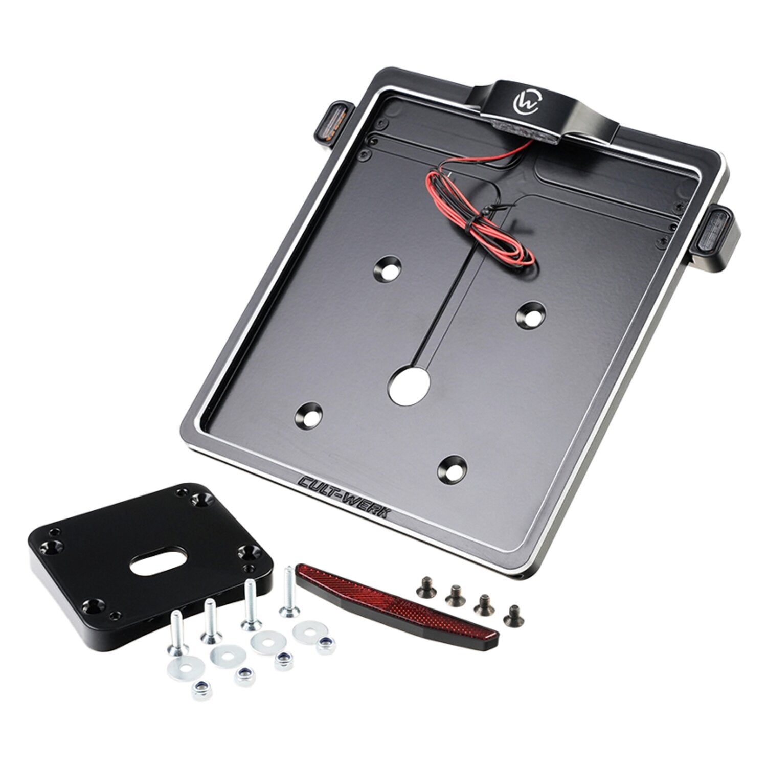 Cult-Werk license plate bracket V2 - With 3-1 light combo