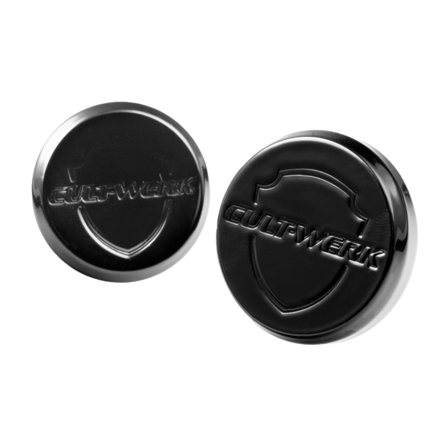 Cult-Werk front axle cover set - Gloss black - Logo
