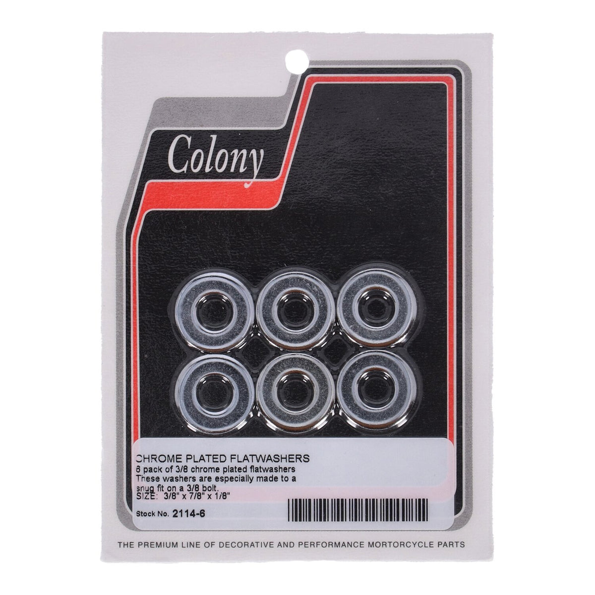 Colony Flatwashers 3/8" Chrome plated